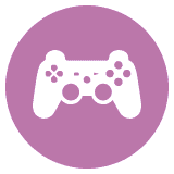 Video game accessory, Input device, Gadget, Cartoon, Peripheral, Violet